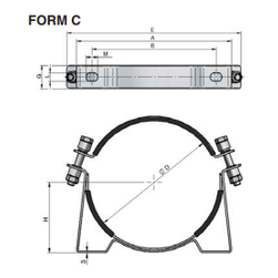 Accumulatorbeugel 165 - 175mm met rubberen inleg