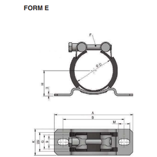 Accumulatorbeugel 68 - 73mm met rubberen inleg