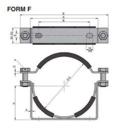 Accumulatorbeugel 110 - 115mm met rubberen inleg