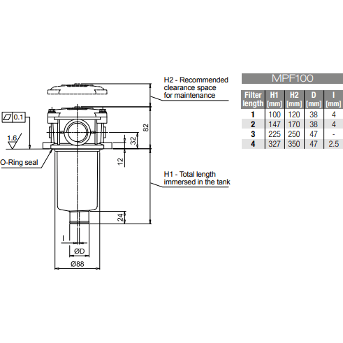 Retourfilter MPF1004AG2P01  G3/4