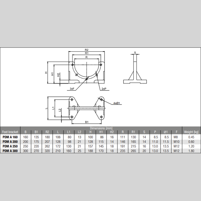 MP Filtri voetflens 200mm