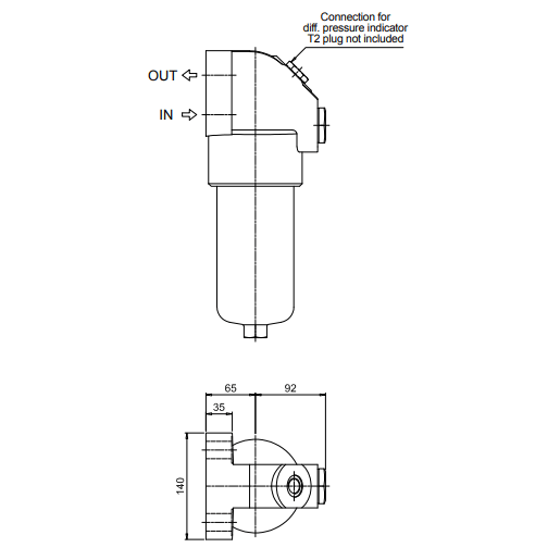 Persfilter manifoldmontage 450 L/min zonder element