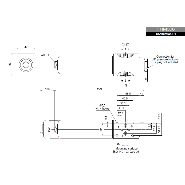Persfilter tussenbouw NG6 30 L/min