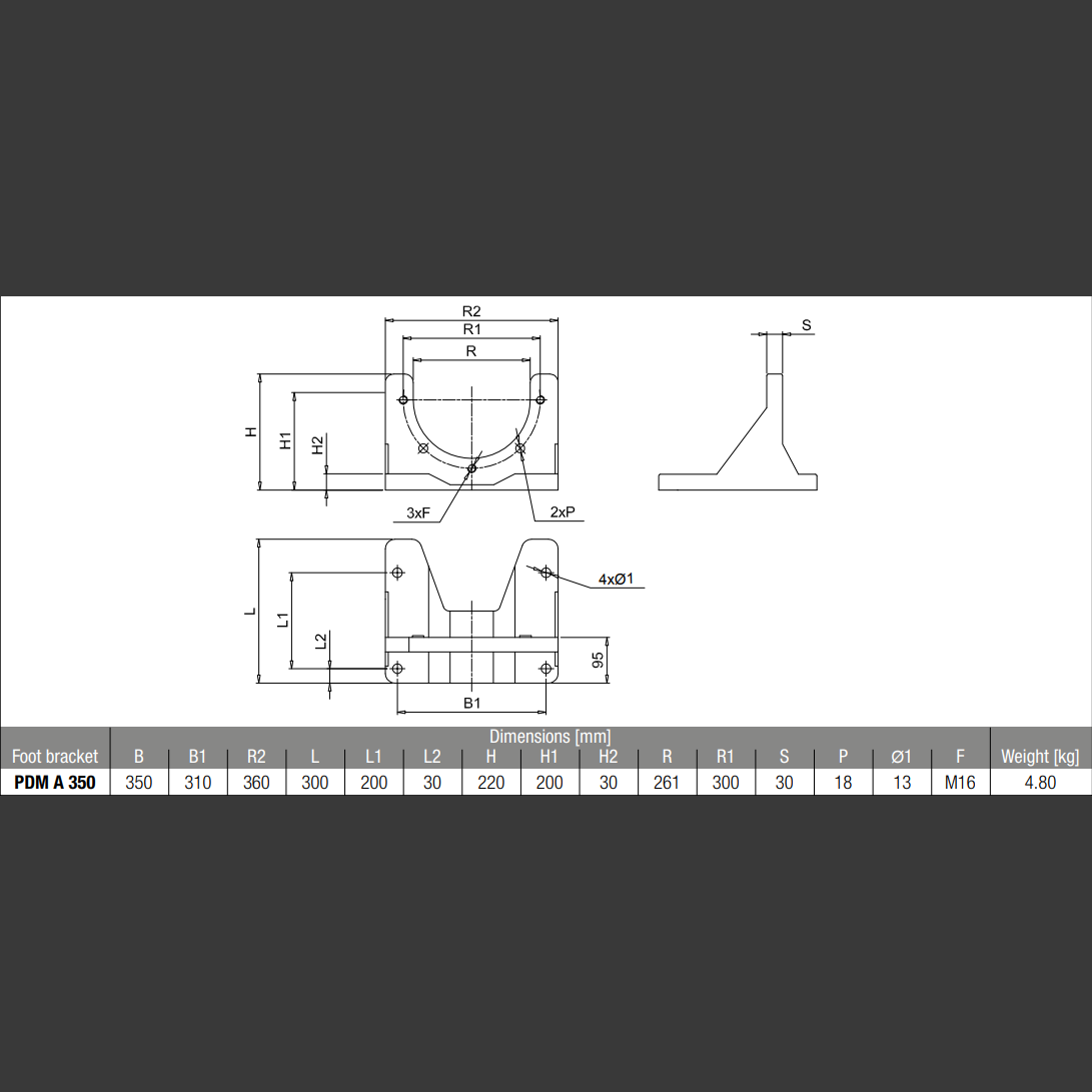 MP Filtri voetflens 350mm