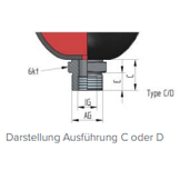 Membraam accumulator 1,4 Liter, max 350 bar, Type C, CE keur volgens PED 2014/68 EU