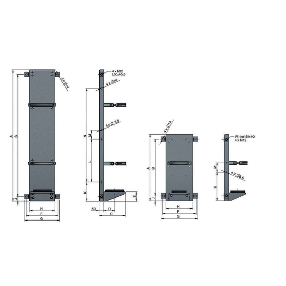 Montagesteun compleet voor 10L accumulator variant lang